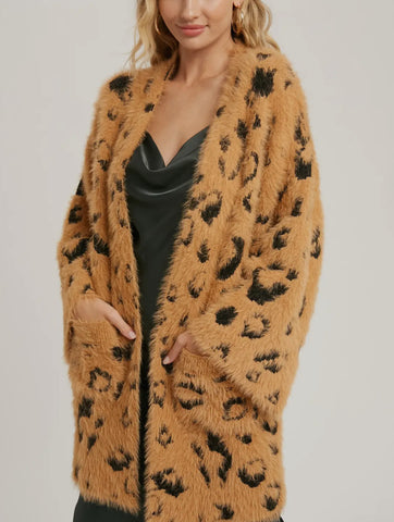 Furry Leopard Cardi