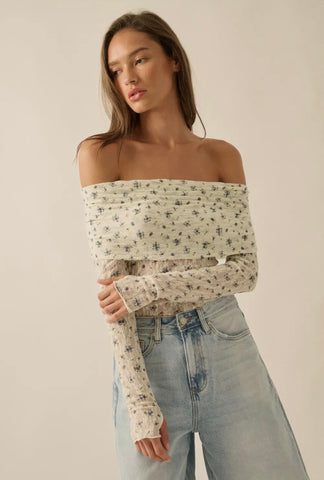 Floral Print Off Shoulder Bodysuit