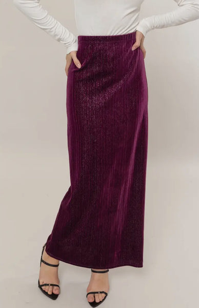 Plum Midi Skirt