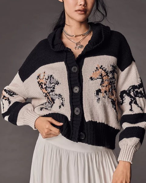 Horse Graphic Cardi Sweater