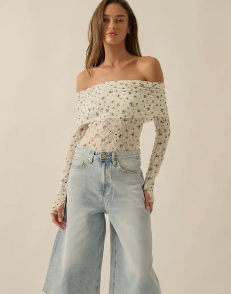 Floral Print Off Shoulder Bodysuit