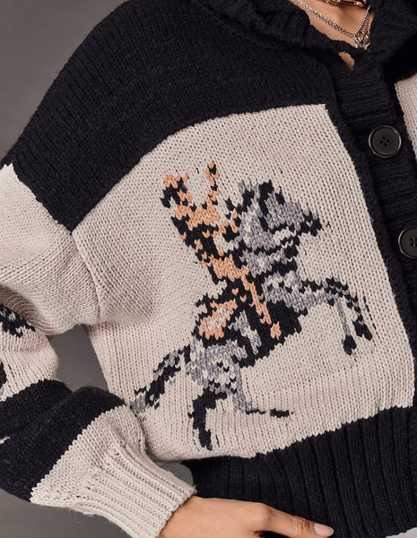 Horse Graphic Cardi Sweater